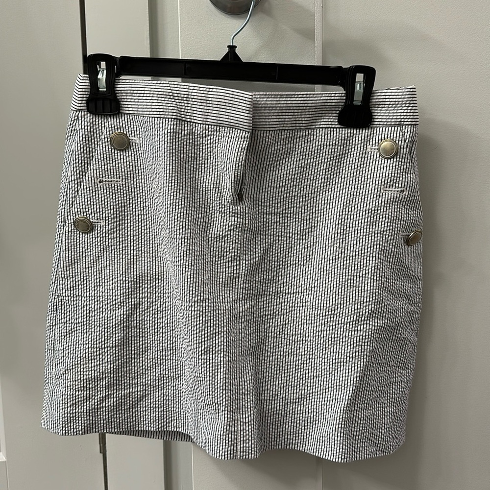 Blue & White Seersucker Skirt